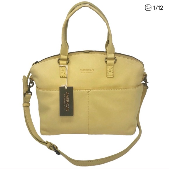 American Leather Co. Handbags - American Leather Co. Butter Yellow Leather Multiway Handbag